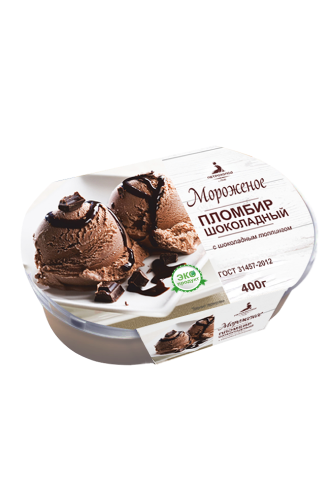 «Петрохолод» Мороженое пломбир шоколадный с шоколадным топпингом
